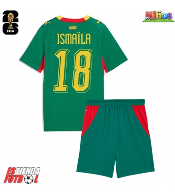 Senegal Ismaila Sarr #18 Segunda Equipación Niños Mundial 2026 Manga Corta (+ Pantalones cortos)